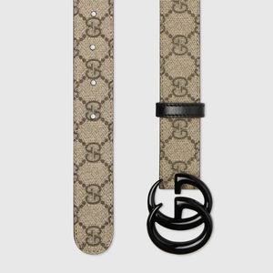 Genui Gucci marmont thin belt with black GG buckle 100cm